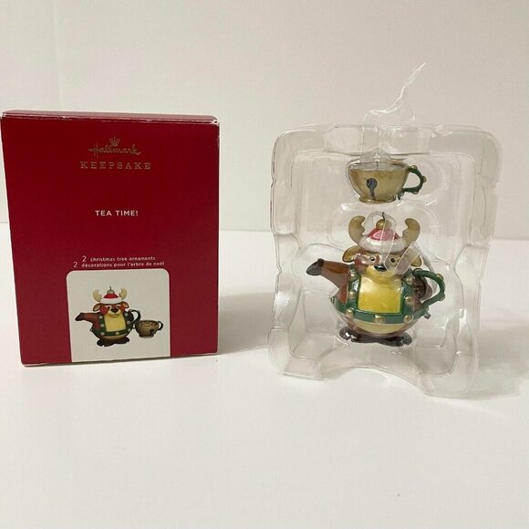 2020 Hallmark Keepsake Christmas Ornaments Tea Time Reindeer and Teapot - Picture 8 of 16